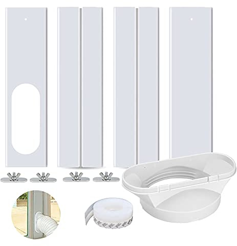 Kit per finestra per condizionatore d'aria portatile, lunghezza regolabile di 140 cm, accessorio per tubo di scarico portatile – facile da installare e rimuovere