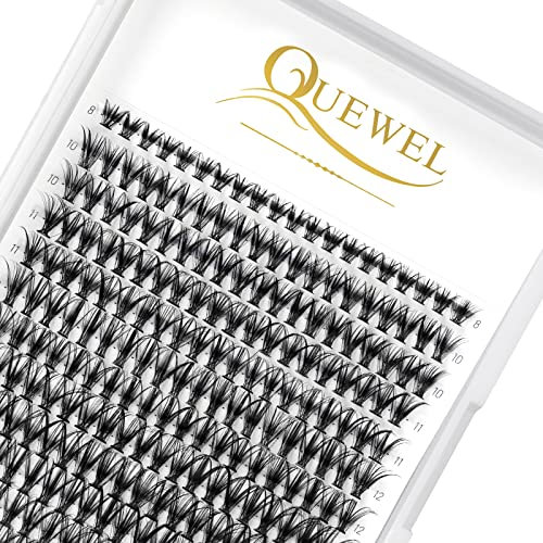 Wimpern Einzeln QUEWEL Individuelle Falsche Wimpern für Augen Make-up 30D 0.07 D Curl Mix 8-14mm Künstliche Wimpern DIY Cluster Wimpern Individual Lashes Wimpernbüschel Wiederverwendbar(30D-D)