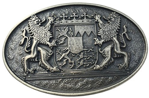 BELTINGER Gürtelschnalle Doppellöwe mit Wappen 4,0 cm | Buckle Wechselschließe Gürtelschließe 40mm Massiv