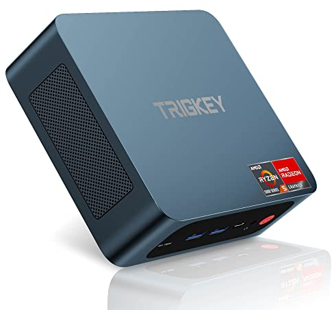 TRIGKEY Mini PC AMD Ryzen 5 5500U(6 núcleos/12 Hilos), 16GB DDR4, 500GB M.2 NVME SSD, S5, Sistema operativo 11 Pro, WiFi6(802.11ax), BT5.2, Triple Pantalla, USB3.2 x 3, Tipo C, LAN de 2,5Gbps