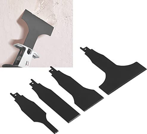 4PCS Reciprocating Saw Scrapers, Multifunctional Reciprocating Saw Scraper Blade Replacement High Carbon Steel Tile Cleaning Tools