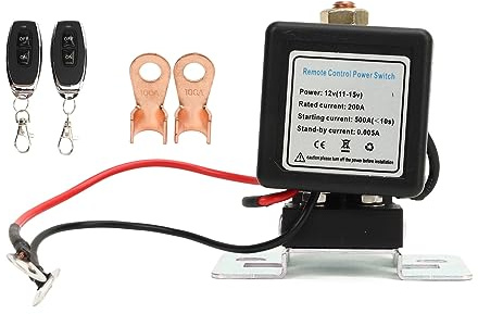 Fernbatterie-Trennschalter, 24 V, 500 A, Auto-Kill-Schalter mit 2 Fernbedienungen, Diebstahlschutz, Verhinderung von Batterieentladung, Batterie-Trennschalter für Auto, (12V500A)