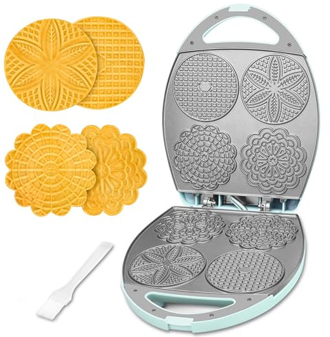 Baker's Friend Stroopwafel Machine à pizza électrique multi-fer, cellule à pizza de 10,2 x 11,4 cm avec contrôle de la température, idéale pour les vacances, les fêtes et plus encore, excellente idée