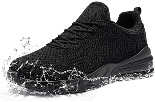 LARNMERN Waterproof Trainers Women Non Slip Chef Kitchen Shoes Womens Running Walking Sport Shoes Ladies Fitness(Black,6)