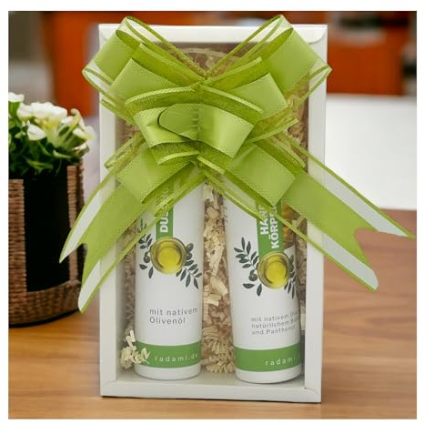 Körperpflege Geschenkpackung Geschenkbox Geschenk Set Box Pflegeset mit nativem Olivenöl Körpercreme/Duschgel