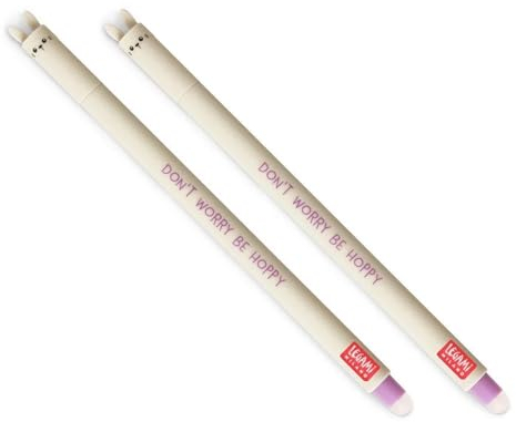 LEGAMI Löschbarer Gelschreiber Bunny Rabbit, thermoempfindliche Tinte, 0,7 mm Spitzendurchmesser, 15 cm Länge, violette Tinte (2 Stück)