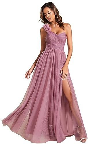 Ever-Pretty Women's One Shoulder Sleeveless Pleated A-Line Floor Length Bridesmaid Dresses 01911