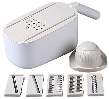 Rallador de queso de acero inoxidable para fácil uso para cocina con contenedor, lavavajillas doméstico, ralladores S para cocina, acero inoxidable de mano con recipiente