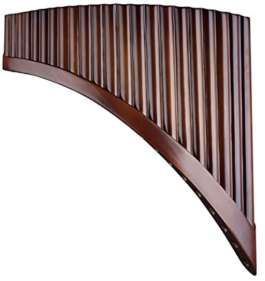 Handgefertigte Panflöte Aus Natürlichem Bambus, 22 Pfeifen, Braunes Tretlagerinstrument, C-Taste Anfänger Panflöte (Color : Left-hand)
