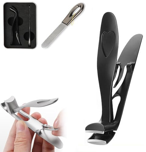 Ergonomischer abgewinkelter Kopf, für Senioren, Nagelknipser, breite Backenöffnung, scharfer abgewinkelter Kopf, Fingernagel-Zehennagelknipser für Männer und Frauen, einfaches Erreichen Ihrer Nägel