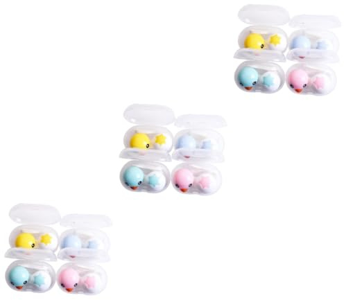 Healvian 12pcs Travel Lens Container Compact Soft Lens Case for Home and Travel Random Color