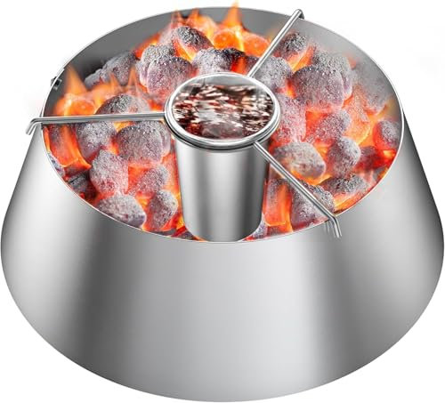 Onlyfire Paniers à Charbon de Bois avec Gobelet en Inox, Char Basket en Acier Inoxydable, Accessoire pour Weber Barbeque à Charbon Kettle 47, 57 et 67 cm