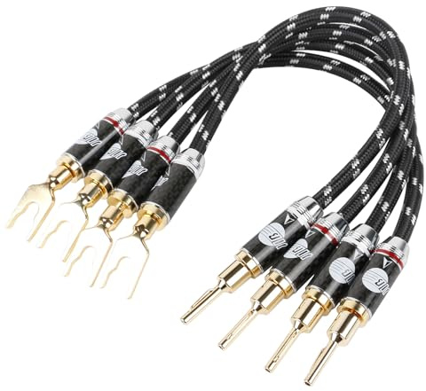 BOAACOUSTIC JIB Lautsprecherkabel Brücke Bi wiring Brücke High end SOCC HiFi Lautsprecher Brücken Bi wire Kabel lautsprecher gabel Jumper Bridges - Signalleiterbrücken (20cm, 4 Stück)