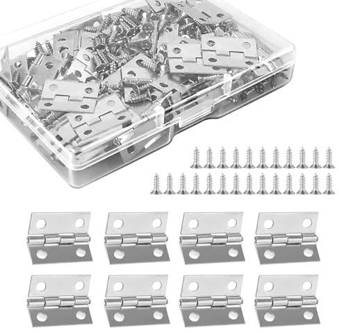 Mini Scharniere Klein für Holz 50 Stück Kleine Modellbau Scharniere Hinges zum Basteln Mini Scharnier Klappbar Metallscharniere