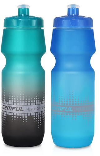 GEMFUL Borraccia mtb750 ml per bicicletta, confezione da 2, a prova di perdite, senza BPA, ideali per ciclismo, sport e attività all'aperto, leggere e resistenti