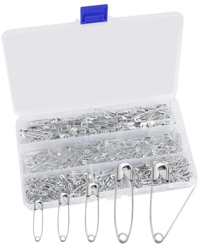 600 Pcs Safety Pins for Clothes, Sewing, Fashion, Dressmaking, DIY Crafts & Arts Pinning - Assorted Sizes (Small, Medium, Large)