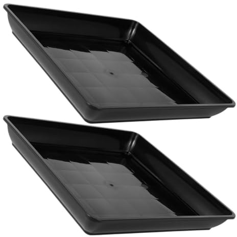 BESPORTBLE 2pcs Leakproof Plant Trays for Water Drainage Rectangular Saucers for Flower Pots Versatile Plant Catcher Trays for Potted Plants Bonsai Care