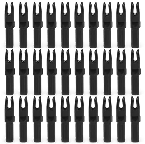 Pack of 30 Arrow Nocks Replacement Nocks for Archery ID6.2 mm/0.244 Inch Inserts Made of Plastic Replacement Nocks for Archery Hunting (Black)