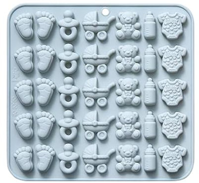 Stampo per cioccolato per baby shower, stampo per cioccolatini in silicone, per baby shower, decorazione per torte per bambini, per compleanni, vacanze, Natale