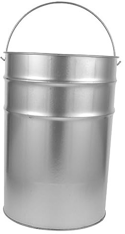 BUGUUYO Lattina di immondizia a galvanizza cestino e cestino zincato contenitore immondizia acciaio Maglia contenitori bidone della spazzatura esterno secchi in metallo con manici Argento