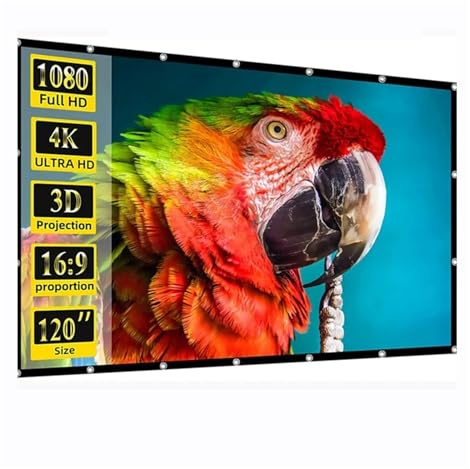 ZKLGS Leinwand Beamer Projektor-Leinwand, 250 Zoll, tragbar, faltbar, weich, hohe Dichte, weiß, faltenfrei, for Innen- und Außenbereich, Projektor, Filme, röll für Zuhause, Büro und Schule
