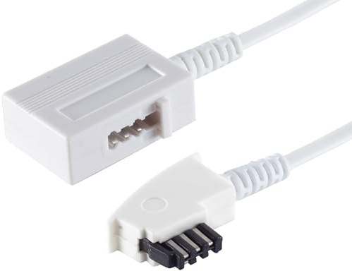 1aTTack.de 1 x 6 m – telefonförlängning 4-ledare TAE-F-kontakt – TAE-F-koppling telefonkabel svart