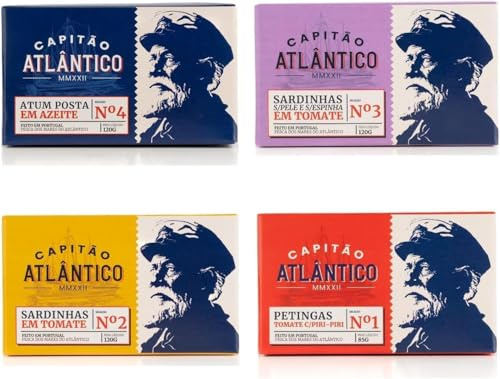 Pack Variado de Conservas de Pescado - Filete de Atún en Aceite de Oliva, Sardinas sin Piel y sin Espinas en Tomate, Sardinillas Picantes en Tomate - Pack de 4