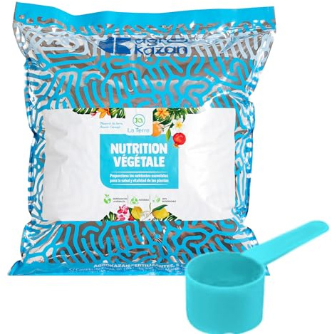 JQ LA TERRE UREA AGRICOLA PARA PLANTAS DE 5KG AL 46% con cuchara dosificadora, nitrogeno para plantas abono foliar estimula el crecimiento vegetativo hojas verdes y tallos fuertes (5 KGS)