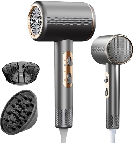 Oskuglin Asciugacapelli Ionico 2400W, motore AC, 3 velocità & diffusore