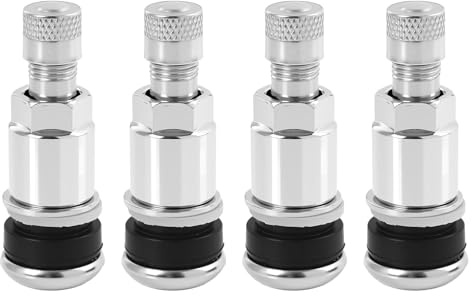 Universal Metallventile 4 Stück für Alufelgen, Silber Reifenventil 11,3mm, Metallventile Auto für Alufelgen, Langlebig und Robust, Pkw, LKW, Motorrad, Traktor