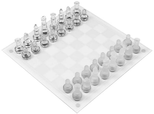 Zanthicia Glas Schachspiel mit Brett Vintage Crystal Chessboard Christmas Interactive Game Educational Supplies Collectibles