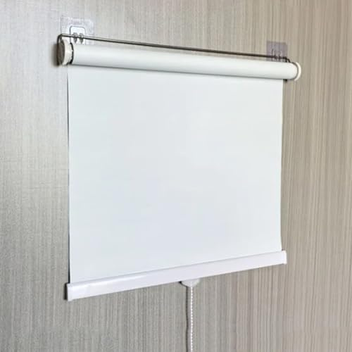 Sh000ad Verdunkelungsrollo,ohne Bohren Springrollos,Einziehbare Rollos,mit Klebehaken,wasserdichte Isolierte Jalousien,für Badezimmer,Büro,Einfache Montage,Breite x Höhe (40cm x 150cm,White)