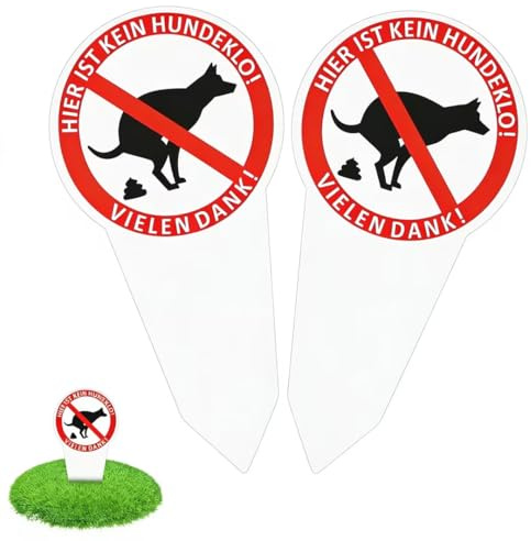 ALLY-MAGIC Kein Hundeklo Schild, 2 Stück Hinweisschild Verbot Hundekot, Beidseitig Bedruckt aus PVC Hartschaum, Wetterfest für Garten, Park, Spielplatz, Grundstück und öffentliche Flächen E21-LGJSP