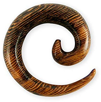 Fly Style 1 Stück Dehnschnecke aus Holz - Natur-Piercing-Schmuck