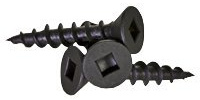 #8 x 1-1/4 Particle Board Screw, Flat Head, Square Drive, Black Phosphate Finish, Hardened Steel (inch) (Quantity: 5000) RoHS Compliant