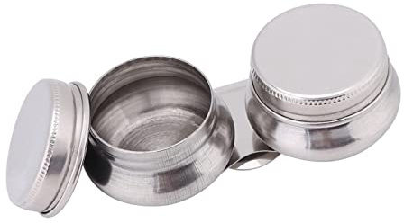 Walfront Contenitore solvente per trementina Megilp con coperchio in acciaio inossidabile con doppia tavolozza