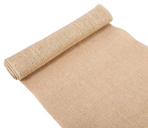 Jute Tischläufer, Vintage Natur Stil Leinen Sackleinen Stoff Sackleinen Tischläufer für Handwerk Stuhl Weihnachten Hochzeit Dekoration(30x200cm)