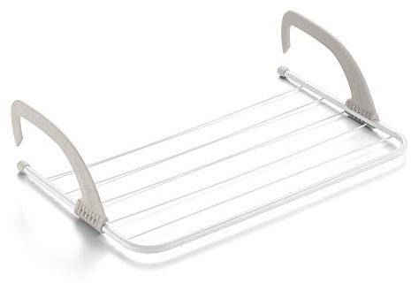 Rayen - Trockner für Heizkörper und Balkone – Praktischer und verstellbarer Wäschetrockner, Medida :54,5 x 35 x 13,5 cm, Weiß/Grau