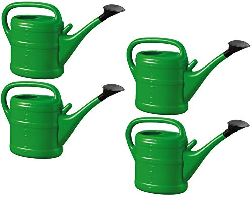 4X Gießkanne 10L GRÜN + 1x BILDMAGNET! Blumenkanne Kunststoff für groß & klein Garten & Zimmerpflanzen Gießkannen Gieskanne Gieskannen Giesskanne 10 L Liter Watering Can Gieskannen10Liter lr