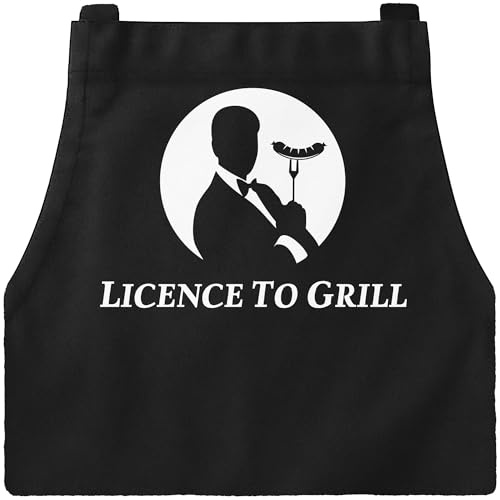 MoonWorks® Grill-Schürze für Männer mit Spruch Hier grillt der Chef persönlich Spruch Hipster Grillen Baumwoll-Schürze Küchenschürze