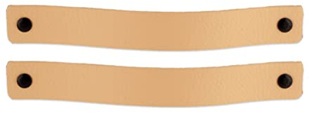 Brute Strength – Ledergriffe für Möbel – 20 x 2,5 cm – Natur – 2 Stück | Handgefertigte Möbelgriffe und Lederschlaufen aus Vollnarbenleder; für Schranktüren und Schubladen, Schrauben inklusive