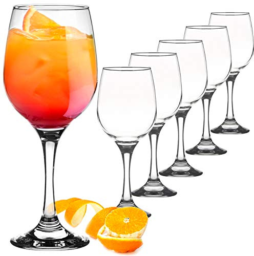 PLATINUX - Set di 6 bicchieri da vino e acqua, 250 ml, in vetro massiccio