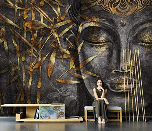 Papel Pintado Con Foto 3D De Estatua De Buda Gris Papel Tapiz Con Motivos Papel Tapiz No Tejido Papel Tap Pared Pintado Papel Tapiz 3D Decoración Dormitorio Fotomural Sala Sofá Mural-150cm×105cm