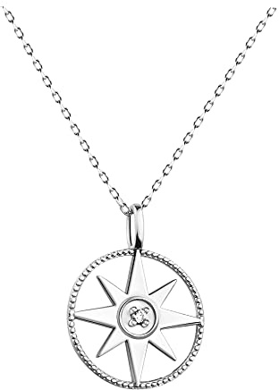 SOFIA MILANI - Damen Halskette 925 Silber - mit Zirkonia Steinen - Sonnen Anhänger - N0377