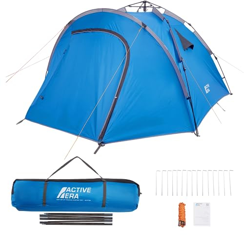 Active Era Premium Kuppelzelt für 4-5 Personen – Doppelwandiges Zelt mit Easy-Pitch Technologie – Wasserdichtes, ultraleichtes Camping Zelt – Blackout Pop Up Zelt für Festivals, Wandern oder Camping