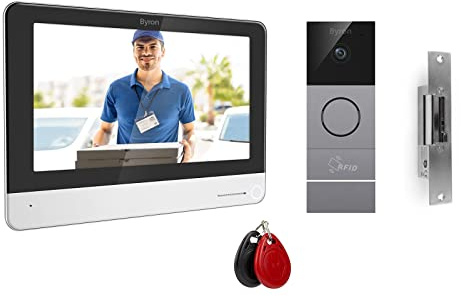 Interphone vidéo avec ouverture de porte, application et puce RFID pour 1 maison familiale
