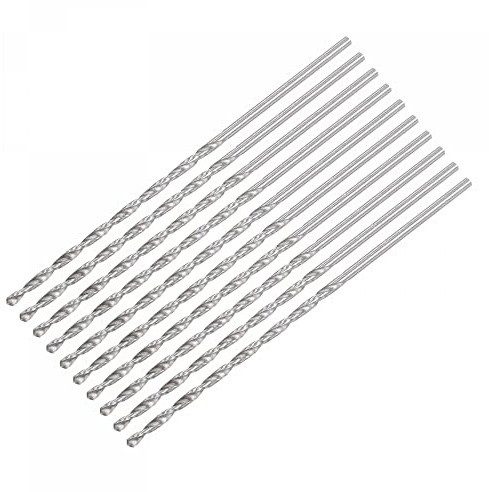 sourcing map 10Stk. Mini Mikro Spiralbohrer 2mm extra lang Metallbohrer 85mm Aluminiumlegierung