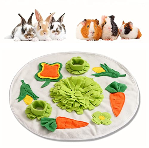 Hileyu Cavia Foraggiamento Coniglio Foraggiamento Cibo Mat Snuffle Mat Coniglio Giocattoli Pet Snuffle Pad Tappetino Alimentazione per Conigli Coniglietto Cavie Cuccioli Cincillà Furetti (Round)