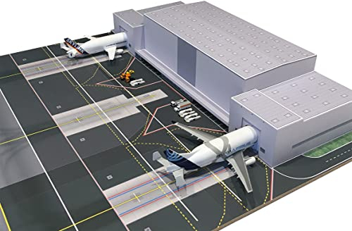 Herpa Flughafenmodell Zubehör, Beluga Unloading Center - Kartonmodellbau im Maßstab 1:500, Bodenplatte inklusive, Flugzeugmodell für Sammler, Modellbausatz aus Karton