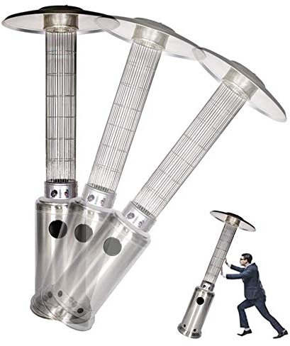 Chauffage de terrasse extérieur, chauffage au gaz liquéfié au propane de tour commerciale, poêle de chauffage de type parapluie en acier inoxydable 13KW little surprise